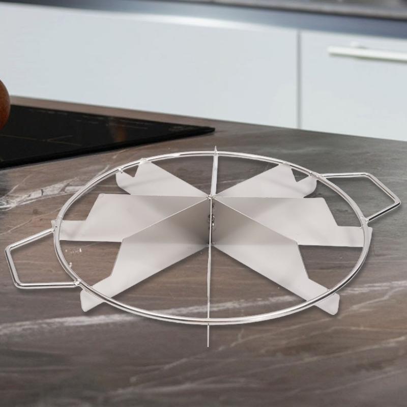 Cake Cutter Slicer Stainless Steel Pastry Portion Marker Pizza Pie Divider Even 4-10 Slices Cake Portioner Baking Tools Kitchen
