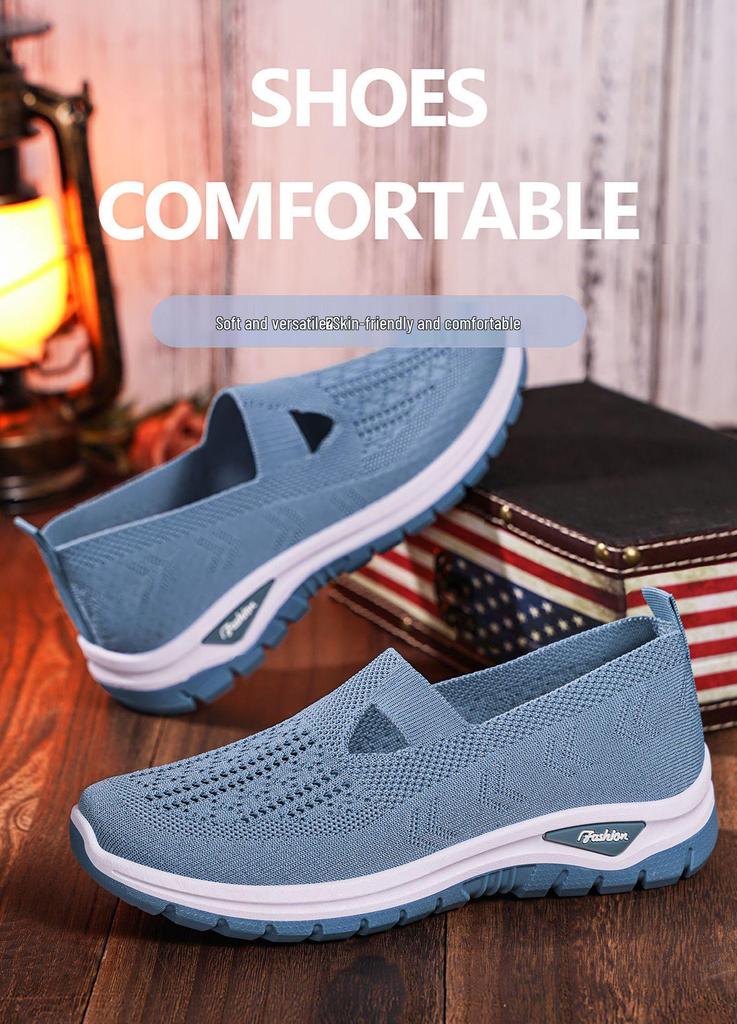 Damen Übergröße Atmungsaktive Sommer Stoffschuhe - Bequeme Leichte Freizeitschuhe für Mittleren Alters und Ältere.
