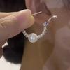 Round pearl earrings light luxury high sense niche design temperament earrings fashion versatile exquisite earrings women