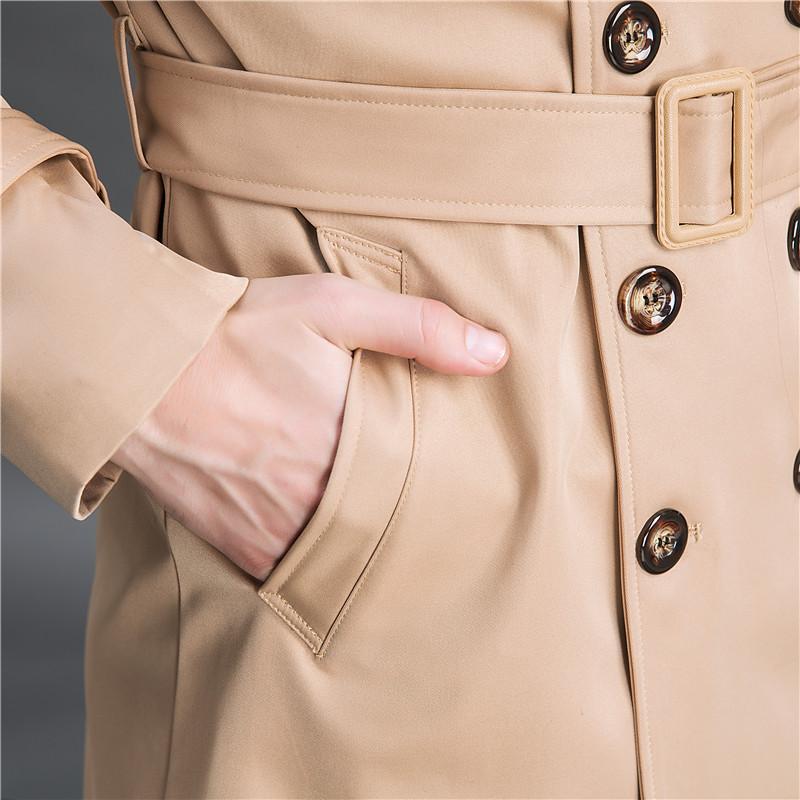 Herr Lång Trench Dubbelknäppt Vår Höst Brittisk Vindjacka