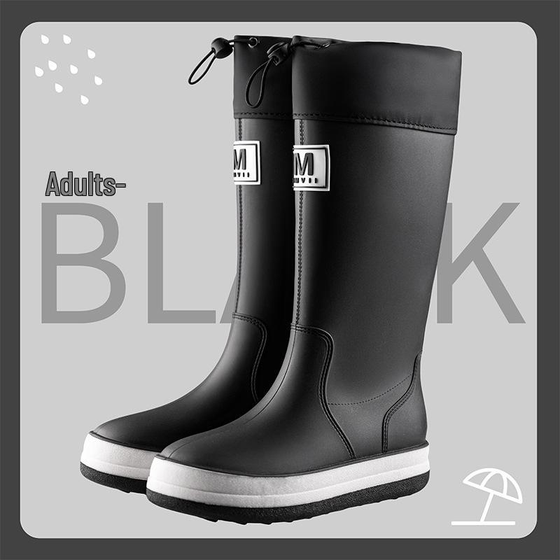 Kids' Korean Style Waterproof Velvet-Lined Non-Slip Rubber Rain Boots for Autumn/Winter: Cold Protection for Boys and Girls of All Ages.