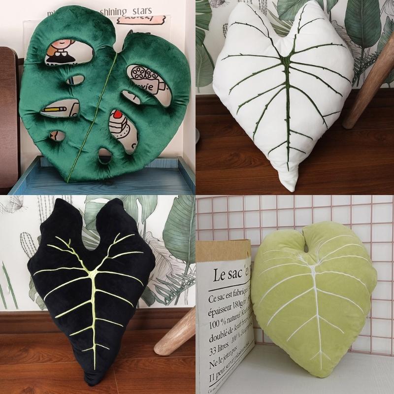 Green Leaf Throw Pillow Sleep Cushion Sofa Gift Present Supplies for Kid Boys Girls Throw Pillows Present