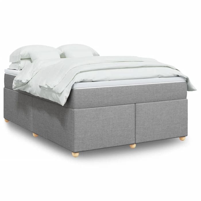 VidaXL Sommier à lattes de lit avec matelas Gris clair 140x200cm Tissu 3285380