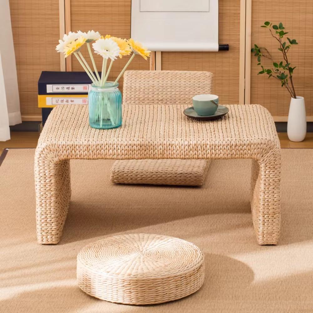 Japanese Style Natural Straw Futon Cushion Round Floor Mat Retro Tatami Cushion  Living Room