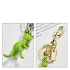 3D Stereoscopic Green Dinosaur Metal Keychain, Small Dinosaur-Shaped Keychain Pendant