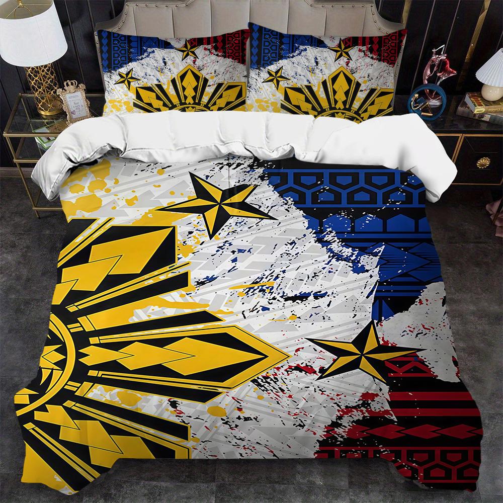 Philippine Flag Duvet Cover Set Soft Wash Bed 3 Piece Summer Comfortable Student Dormitory Home Baby Bedding Best seller