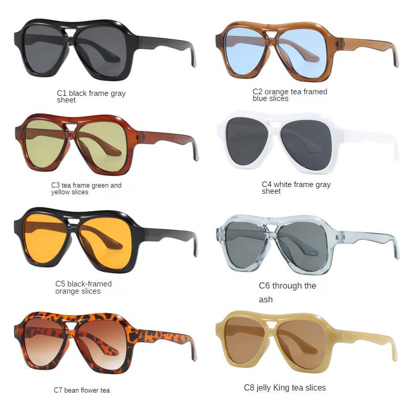 2PACK Fishing Sunglasses Men Women Protection Eyeglasses Trend New Simple Large Frame UV400 Goggles Retro full-frame Sun Glasses