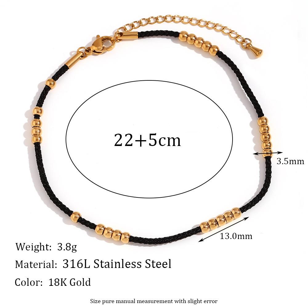 Elegant Bracelets Women Natural Stone Green Retro Rope Chain Bracelet 18k Gold Plated Waterproof Non Tarnish Bangle ALN2512515