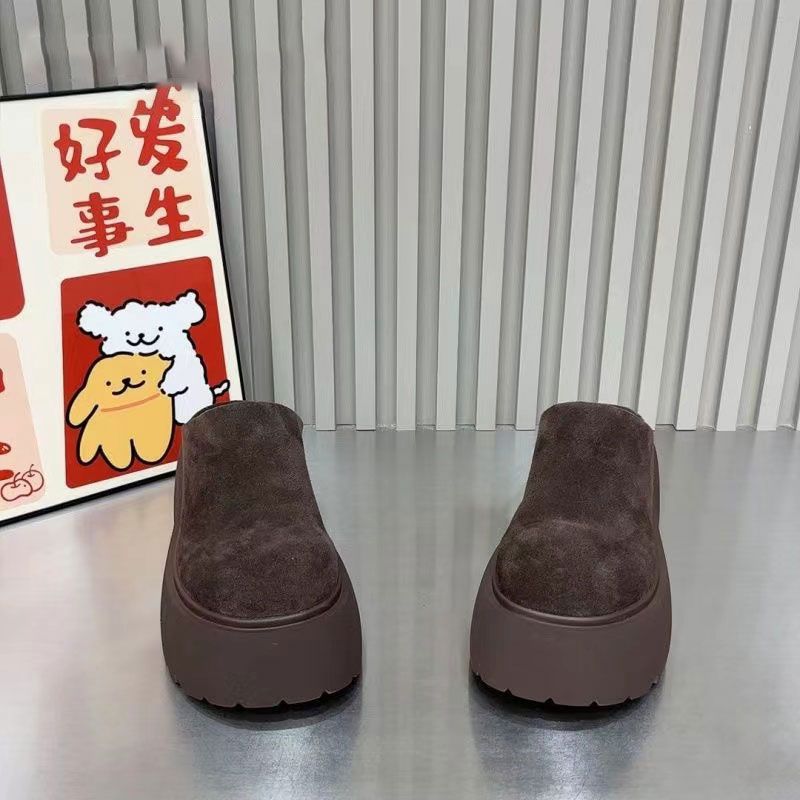 Baotou wedge heel non-slip slippers 2025 autumn small mango head foreign style increase retro outerwear muffin shoes