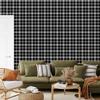 Wallpaper Black and white checkered gray, graphite and black 50x1000