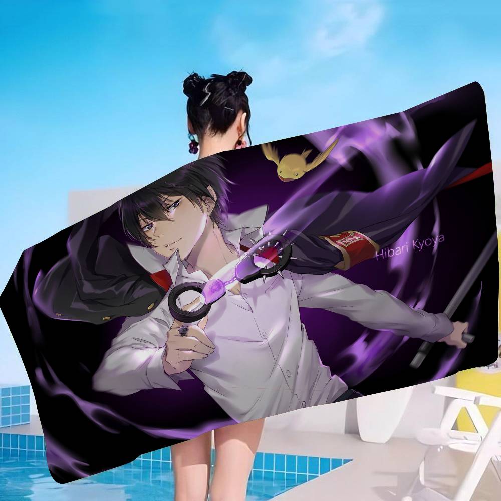 Popular Anime H-Hitman Reborn Beach Towel Colorful Bath Towels For Girl Microfiber Quick Dry Sand Free Beach Spa Gym Pool
