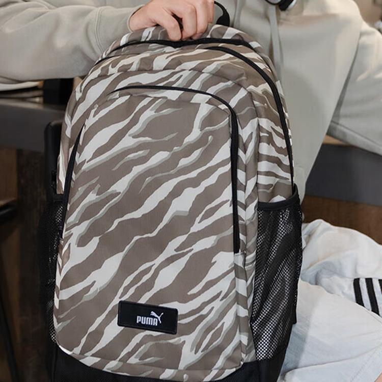 New PUMA Fabric Backpack Large Size Unisex Black & Khaki 091376-02