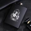 8 OZ Ounces Black Matte Metal Gift Stainless Steel Hip Flask Flagon Alcohol Bottle Whisky Vodka Laser Engraved LOGO Custom Made