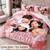 Custom Name Text 3Pcs Bedding Set Aespa Duvet Cover And Two Pillowcases