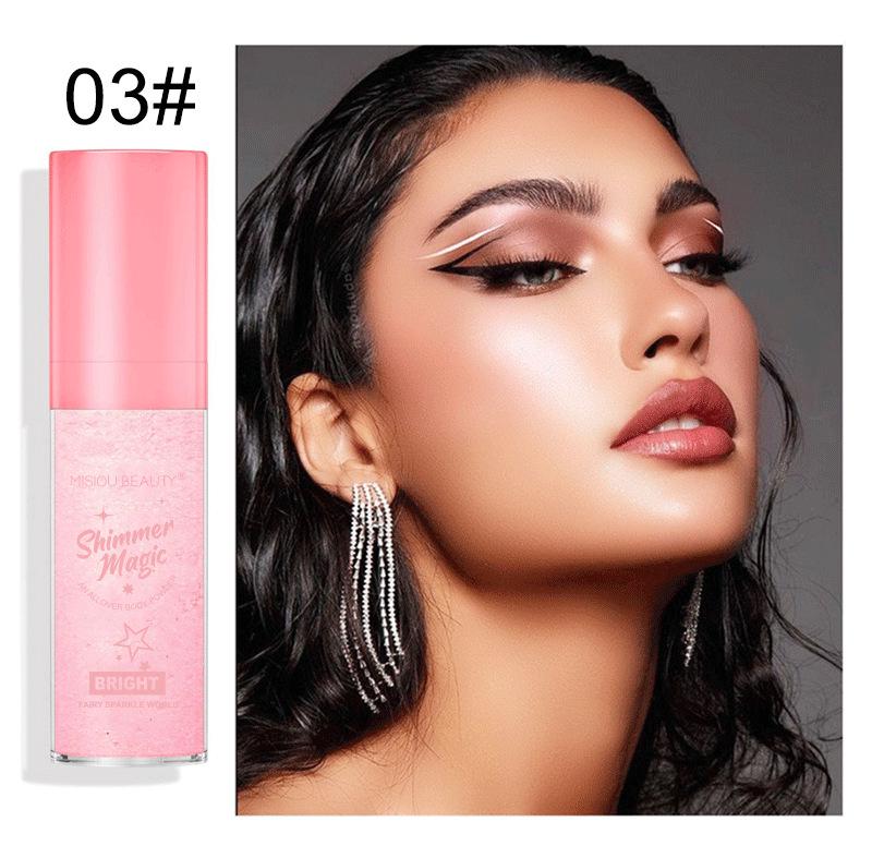 

Сказочная мерцающая пудра-хайлайтер для тела и ключиц - Свадебный осветляющий макияж