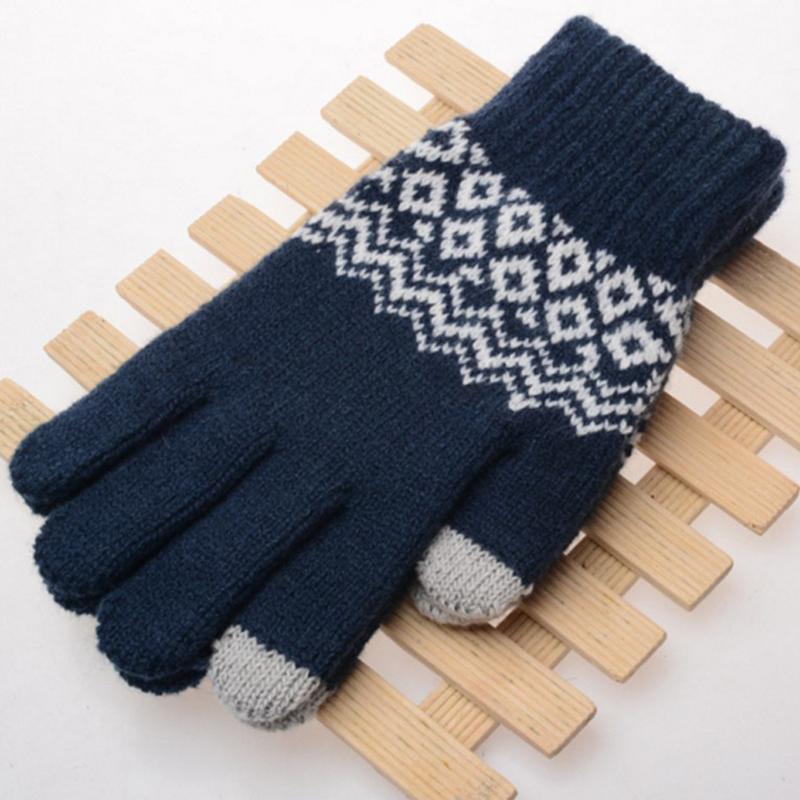 Winter Warm Knitted Gloves Mobile Phone Touch Screen Knitted Gloves Winter Thick Warm Cycling Riding Mountaineering Gloves
