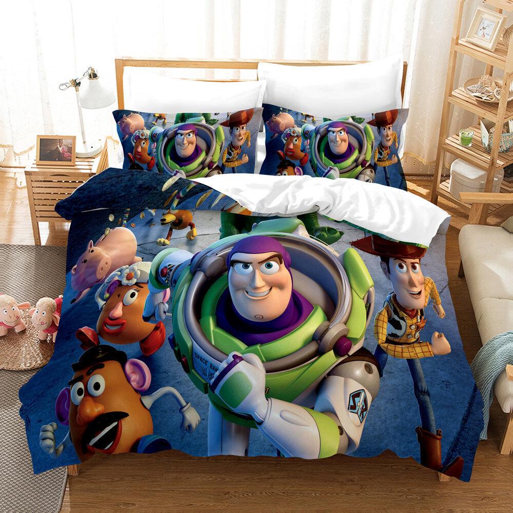 Factory 3D Digital Printing Quilt Set Three-Piece Cartoon Animation Thickened Grinding Kit