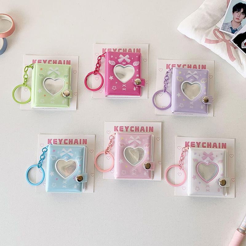 Ins Korean Version Bow Photo Album Student Id Card Storage Book Cute Star Chasing Small Card Display Mini Pendant Book