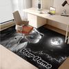 1PC Custom Name Lion Moon Theme Floor Mat Ideal for Living Room, Game Rooms, Office, Bedroom,Floor Mat Playful Design