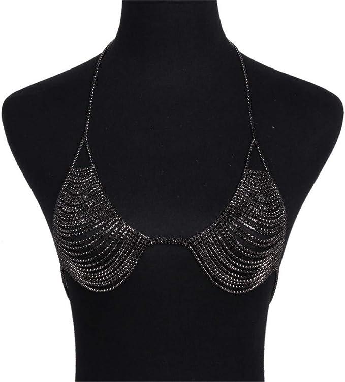 European & American Rhinestone Tassel Bikini Body Chain for Women
