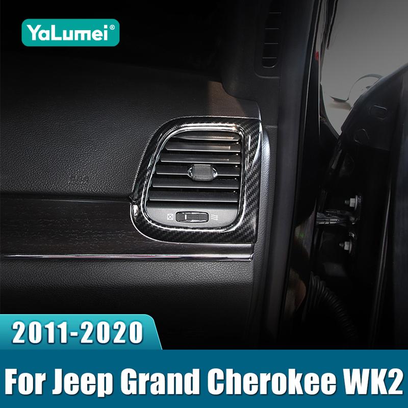 For Jeep Grand Cherokee WK2 2011-2013 2014 2015 2016 2017 2018   Car Air Condition Vent Cover Trim Outlet Frame Stickers