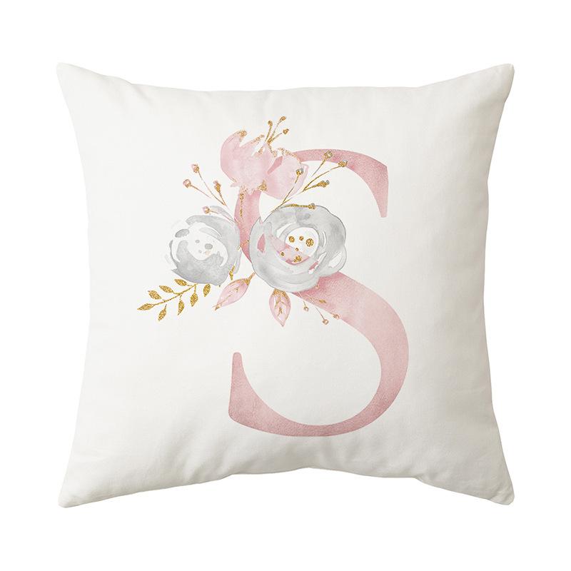 26 Letter Printed Cushion Cover Modern Simple Home Sofa Decoration Cushion Cover Bedroom Cushion Cover