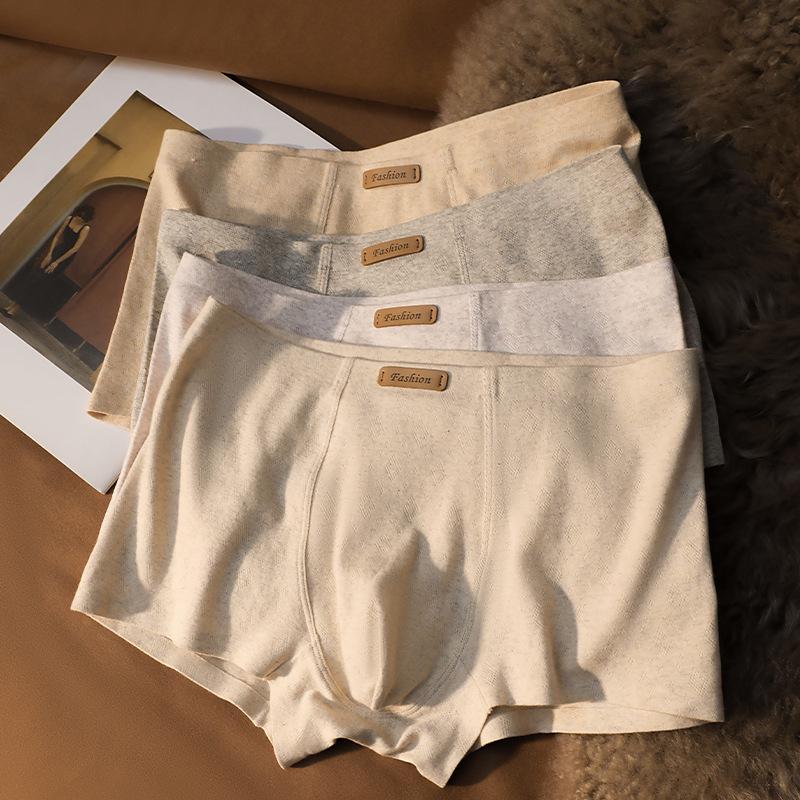Invisible Antibacterial Mulberry Silk Men's Boxer Briefs - Luxury High-Thread Count Cotton Four-Corner Shorts