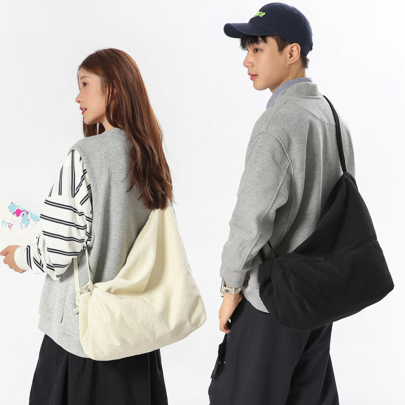 Vintage Canvas Large Capacity Crossbody Bag Men's Lightweight Shoulder Bag Women's Sports Bag