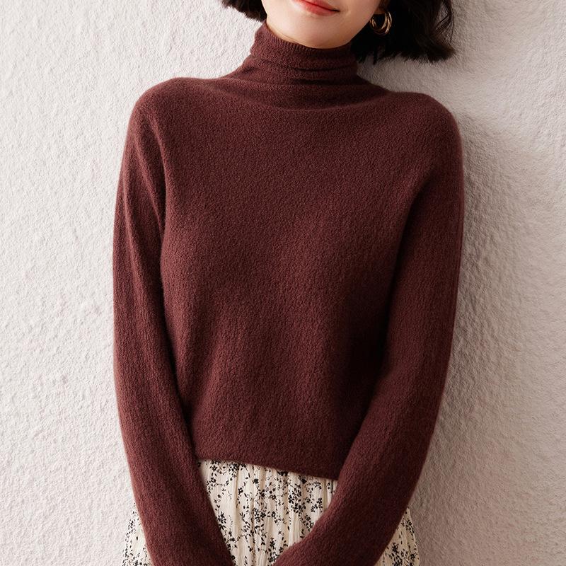 Women's Twelve-Needle Turtleneck Cashmere Sweater - Versatile Autumn/Winter High-End Base Layer