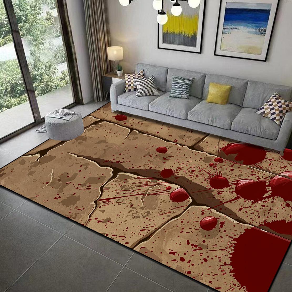 

Halloween Decoration 3D Carpet Terror Atmosphere Blood Decor Rug Living Room Bedroom Door Mats halloween Party Large Floor Mat 60*90cm