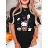 Hello Kitty HalloweenThemed TRICK Magic Print Round Neck OnePiece Summer ShortSleeve TShirt Vintage TShirt Cotton