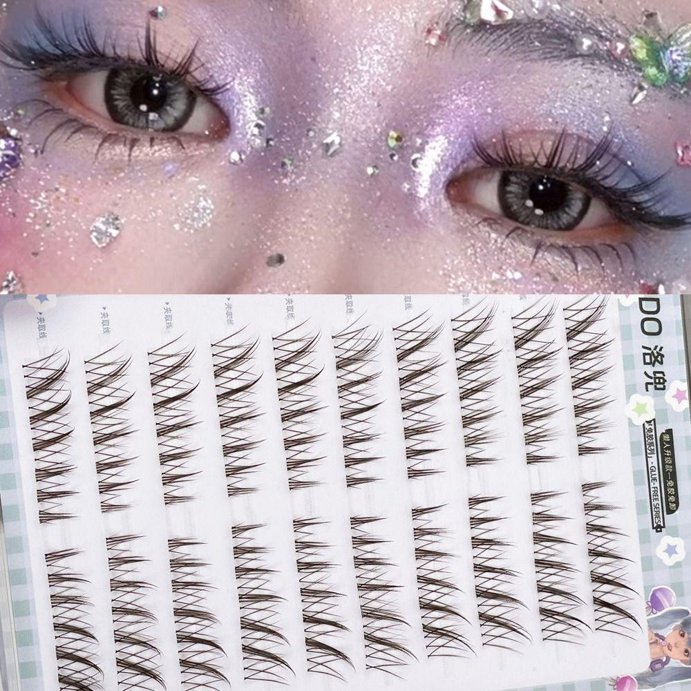 

3D Cat Eye Fox Clusters Lashes Natural Individual Lashes False Eyelashes for Eyelash Extension
