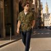 Men's Casual Short Sleeve Shirt Linen Cotton Blend Turn Down Collar Lightweight Breathable Summer Spring Top