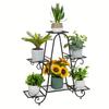 Plant Stand 6 Layer Metal Plant Rack Flower Pot Rack Black Garden Flower Pot Rack for Display Home Balcony Terrace