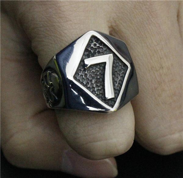 

2026 Popular Number 7 Ring 316L Stainless Steel Top Quality Fashion New Design Lucky 7 Biker Ring 8