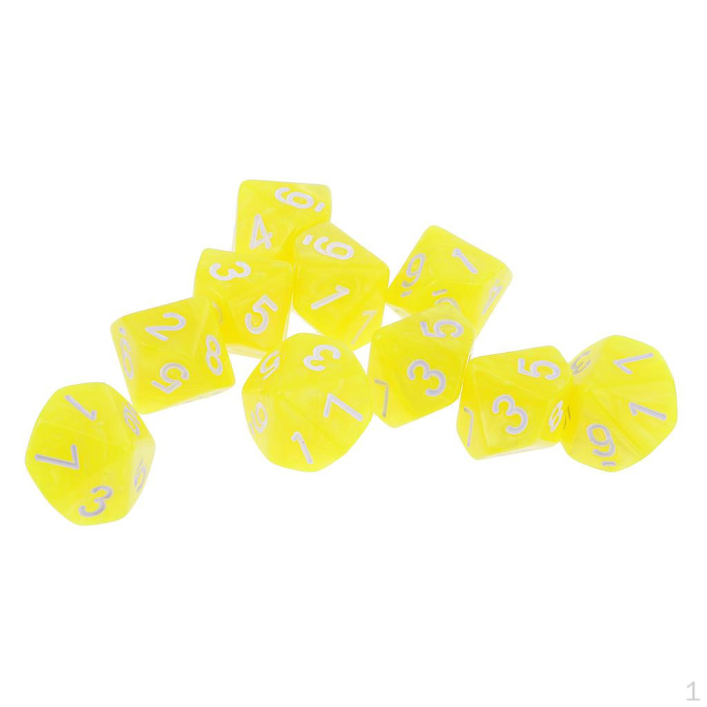 

Двухсторонний многогранник D10 для ролевой игры Yellow