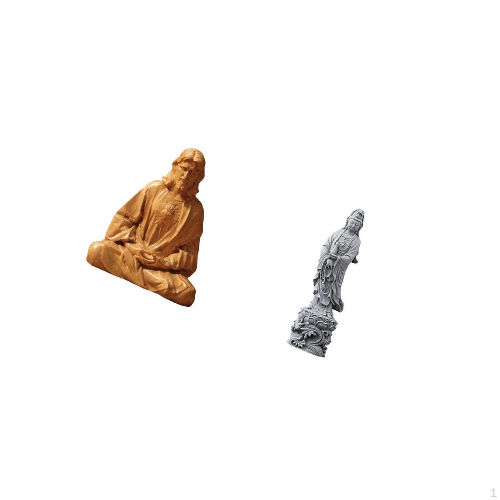 Jesus Catholic Figurine Collectible Statue Feng Shui Guan Yin Buddhist Stone Ornament for Hallway