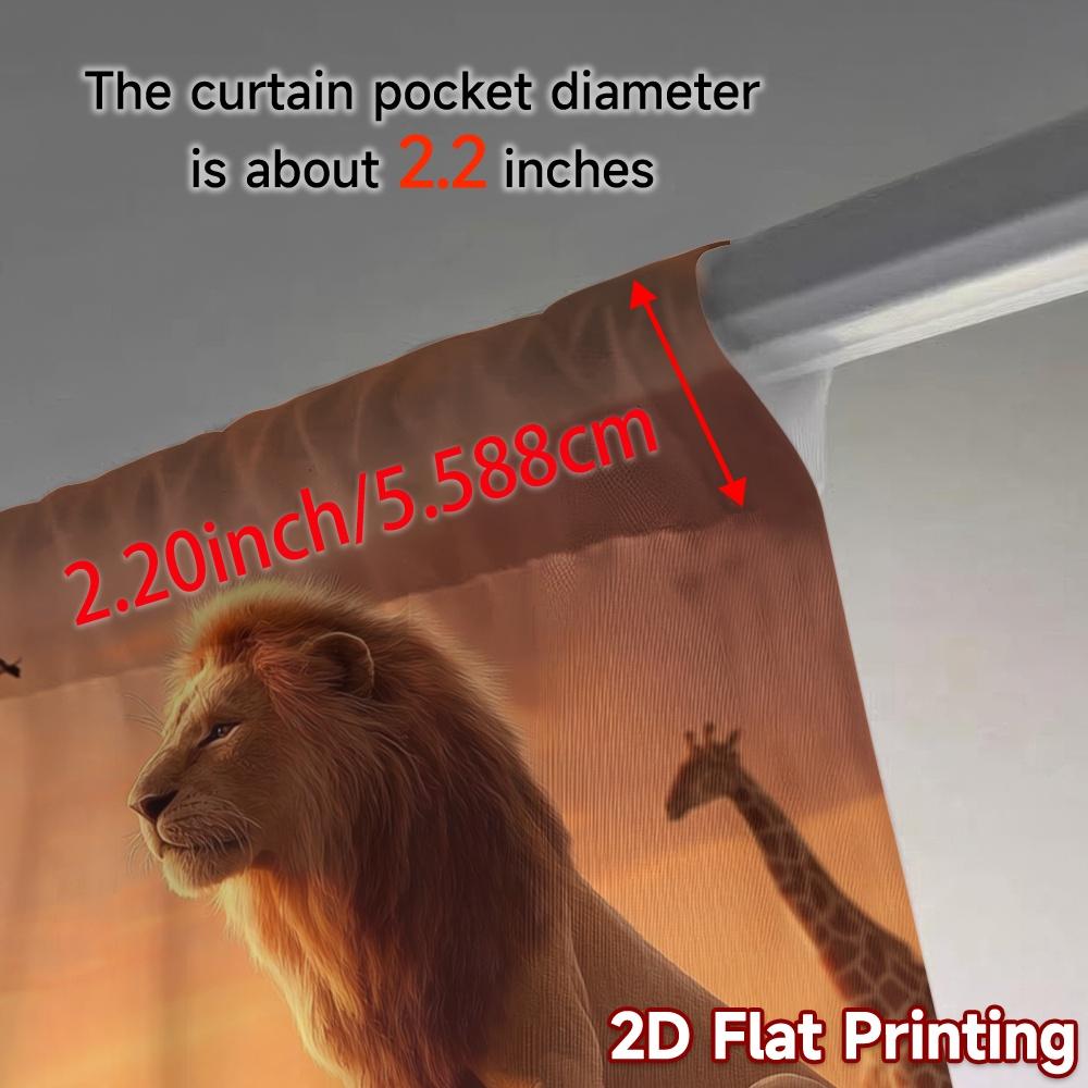 2pcs   2D FLAT PRINTING Curtains (Without Rod) Savanna Sunset Print Modern Curtains Versatile 100% Polyester Curtains Outdoor
