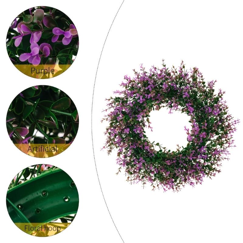 Artificial Eucalyptuses Flower Wreath Door Wreath PurpleFlower Wreath Christmas Festival Wreath for Front Door