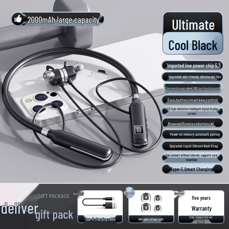 Wireless Bluetooth Earphones: Dual-Ear, Neckband, Long Battery, Noise-Cancelling, In-Ear Sports Headphones