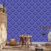 Geometric Rhombus Wallpaper, Blue Background, Blue Center, 50x1000