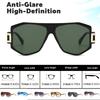 Retro Men's Sunglasses Square Sunglasses For Men Women Cyberpunk Style Glasses Anti Glare UV400 Go To Fishing Travel Driving
