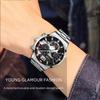 DEYROS Watches Men Watches Date Men's Watches Six Hands Steel Bracelet Watches Quartz Watches Sport Men Watches Luminous Watch Men