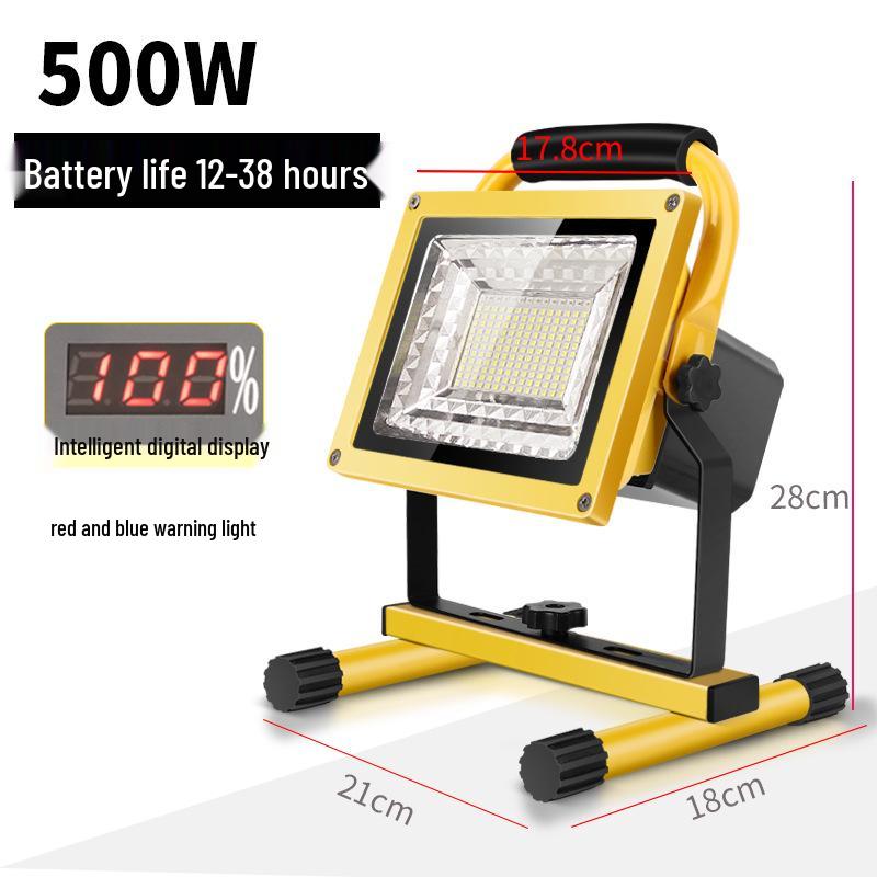 Rechargeable LED Floodlight: Strong Outdoor Emergency Light for Construction, Power Outages, Camping, Handheld Household Use
