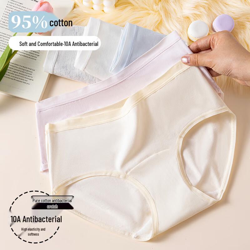 LANGSHA Women's Mid-Rise Cotton Briefs 4-Pack