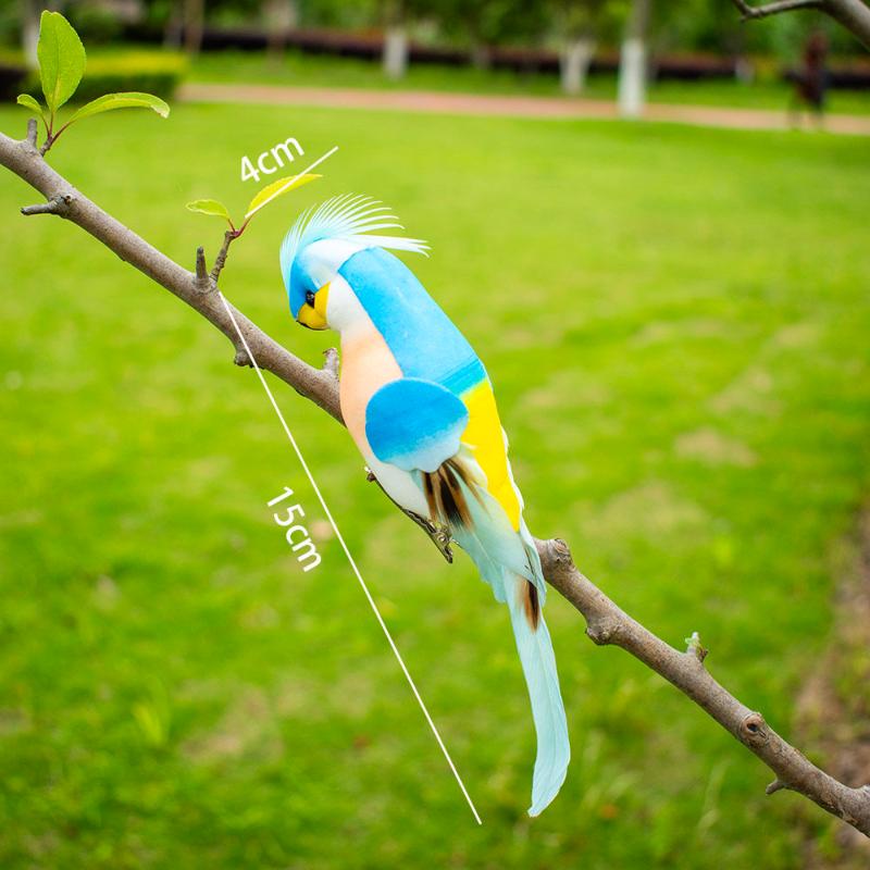{YY28} 15 см Креативная ручная работа Симуляция Попугая Миниатюра Цветная Пернатая Животное Птица Садовое Украшение Реквизит Газонные Украшения