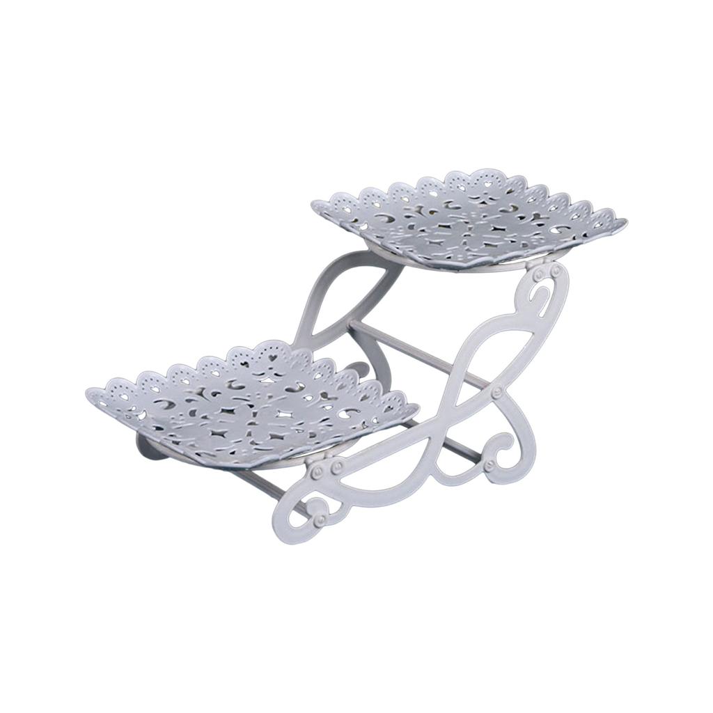 Stylish Afternoon Tea Tray Space Saving Fruit Plate Dessert Stand 3 Tiers Round Cake Racks for Home and Office Use