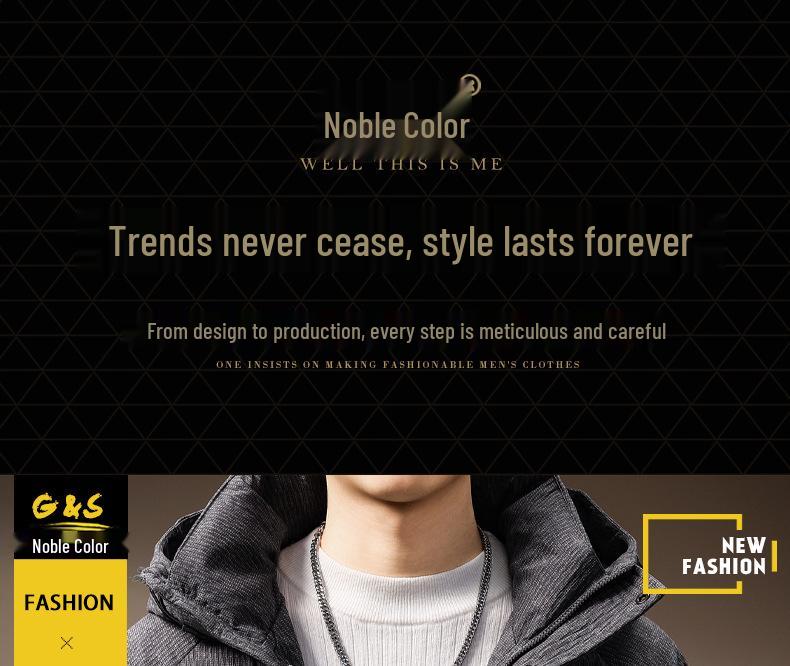 Men's High-End Hooded 90% Duck Down Jacket – Short, Thick, Warm, Trendy, Casual Winter Outerwear