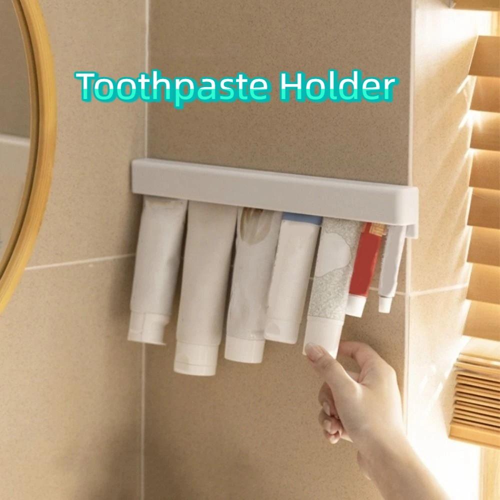 Wall Mounted Long Toothpaste Holder Large Capacity Facial Cleanser Clip Toothpaste Clip Bathroom