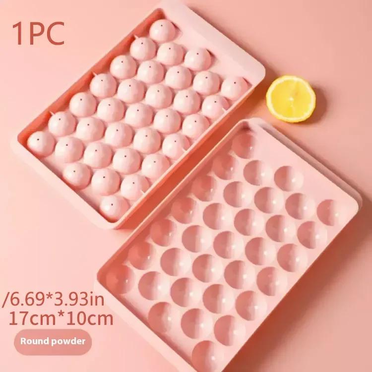 1PC 33 PP Food Grade Plastic Ice Cube Mold Household Frozen Ice Block Artifacts Food Grade Round Spherical Ice Lattice Whiskey